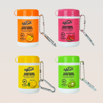 4 Fruity Scents — 20CT Sanitizing Hand Wipes (Pack of 4)