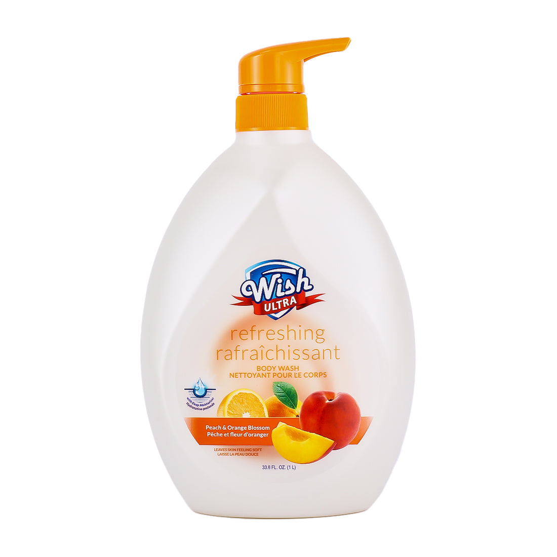 Wish Ultra Refreshing Body Wash - Peach & Orange Blossom 1L
