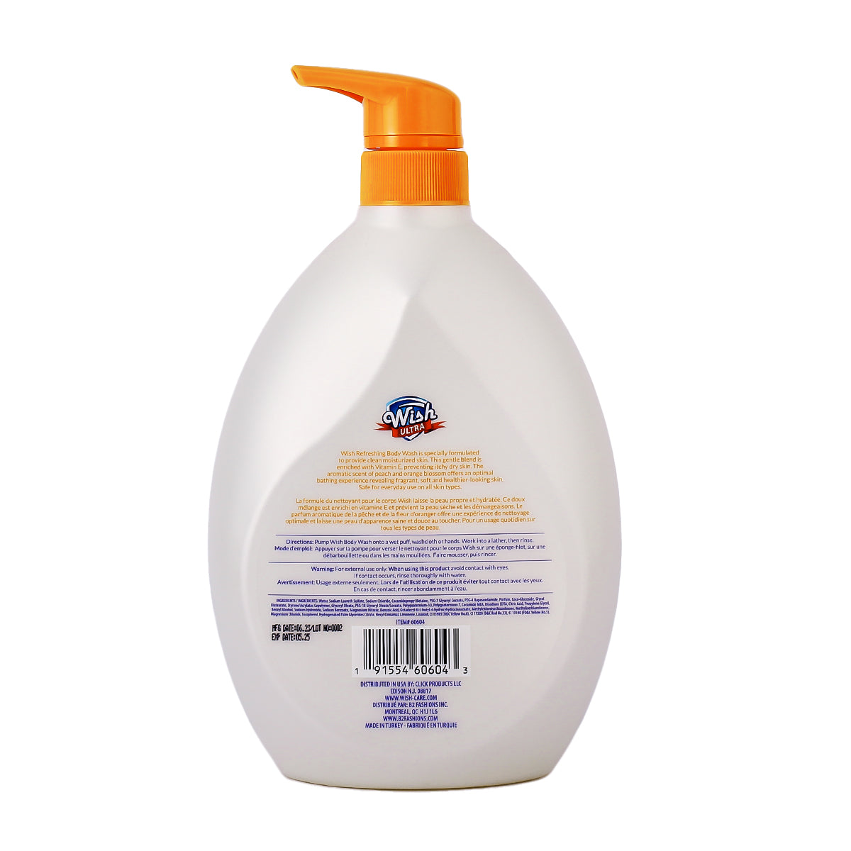 Wish Ultra Refreshing Body Wash - Peach & Orange Blossom 1L