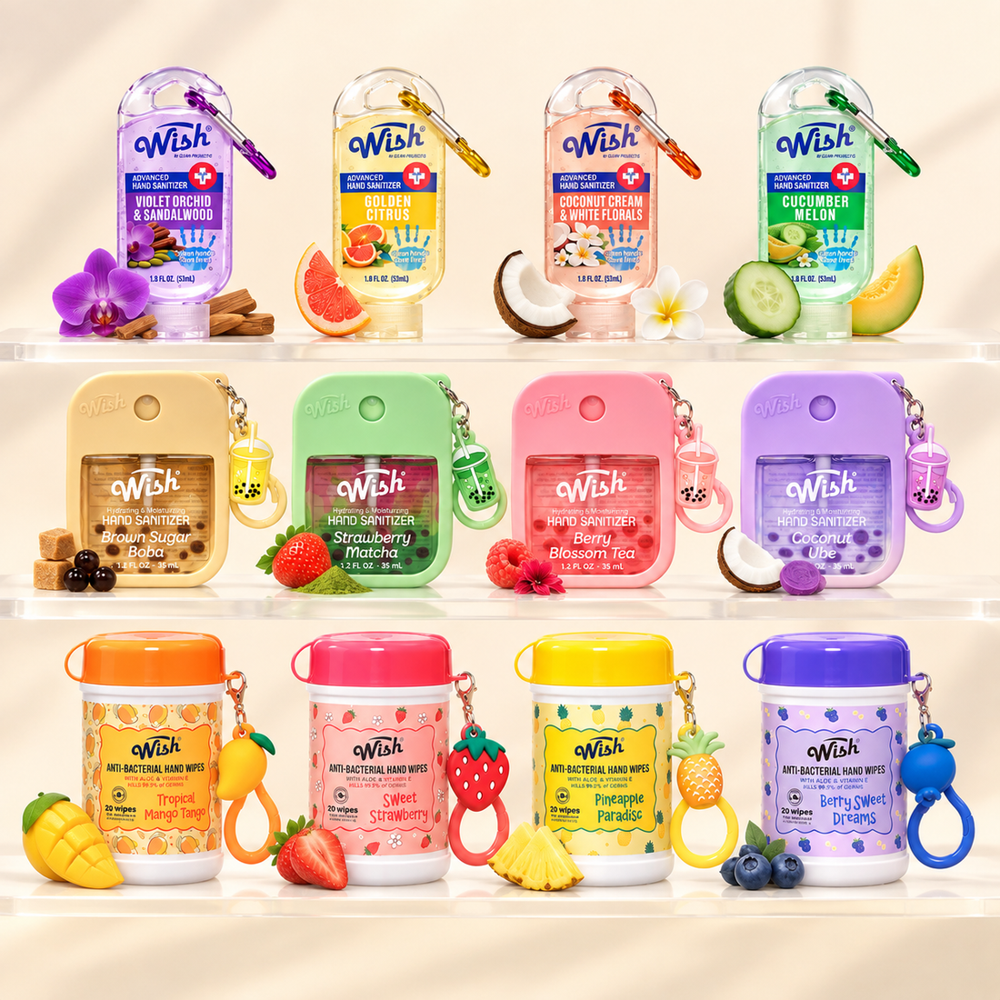 Family Pack Scent & Care Collection with Keychain - 12 Pack