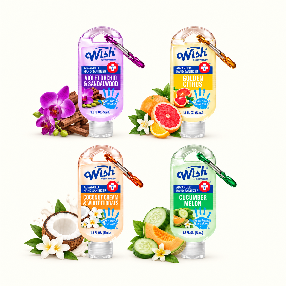Fresh & Floral Sanitizing Gel Series - 1.8 oz Variety Pack