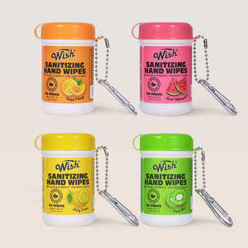 4 Fruity Scents — 20CT Sanitizing Hand Wipes (Pack of 4)
