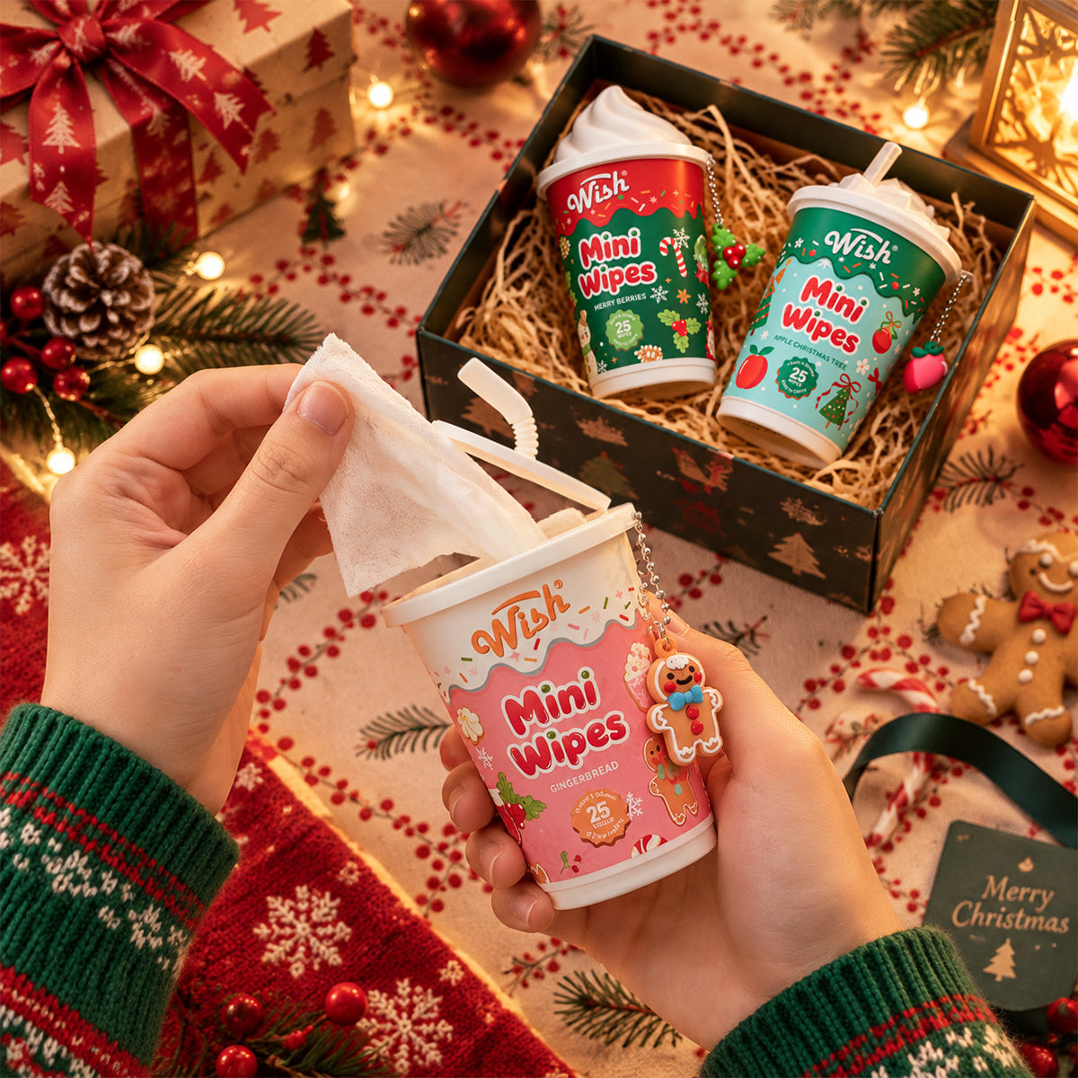 Christmas Mini Wipes - 3 packs