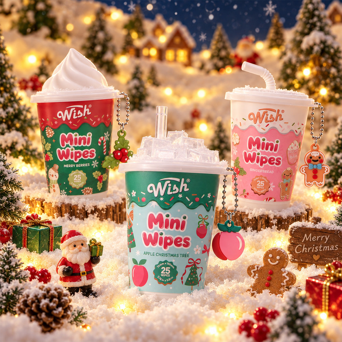 Christmas Mini Wipes - 3 packs