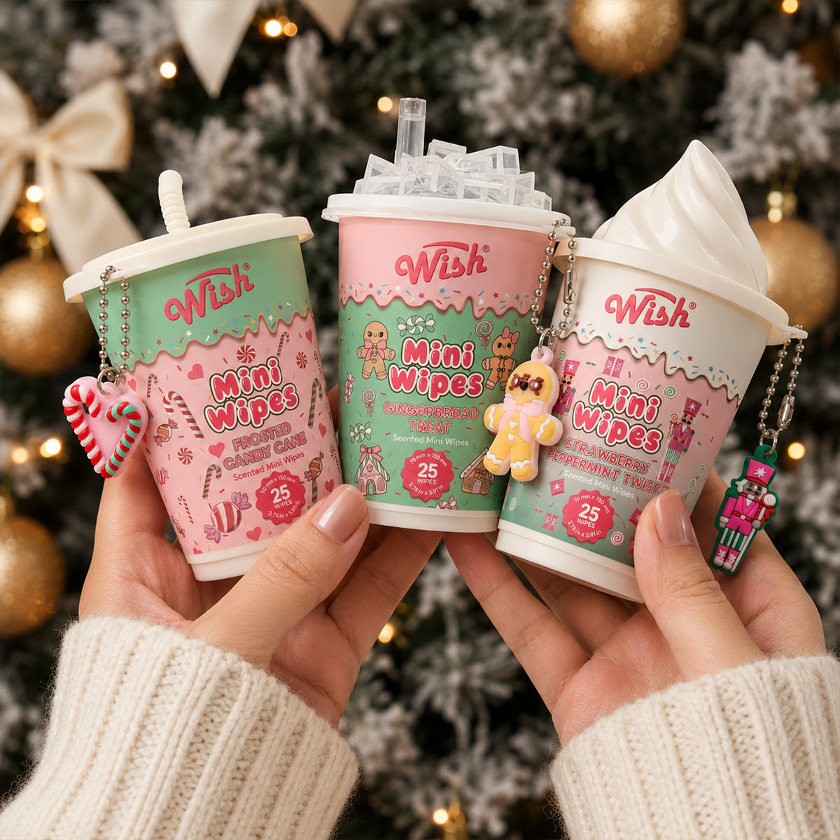 WISH Christmas Mini Wipes 3-Pack Gift Set