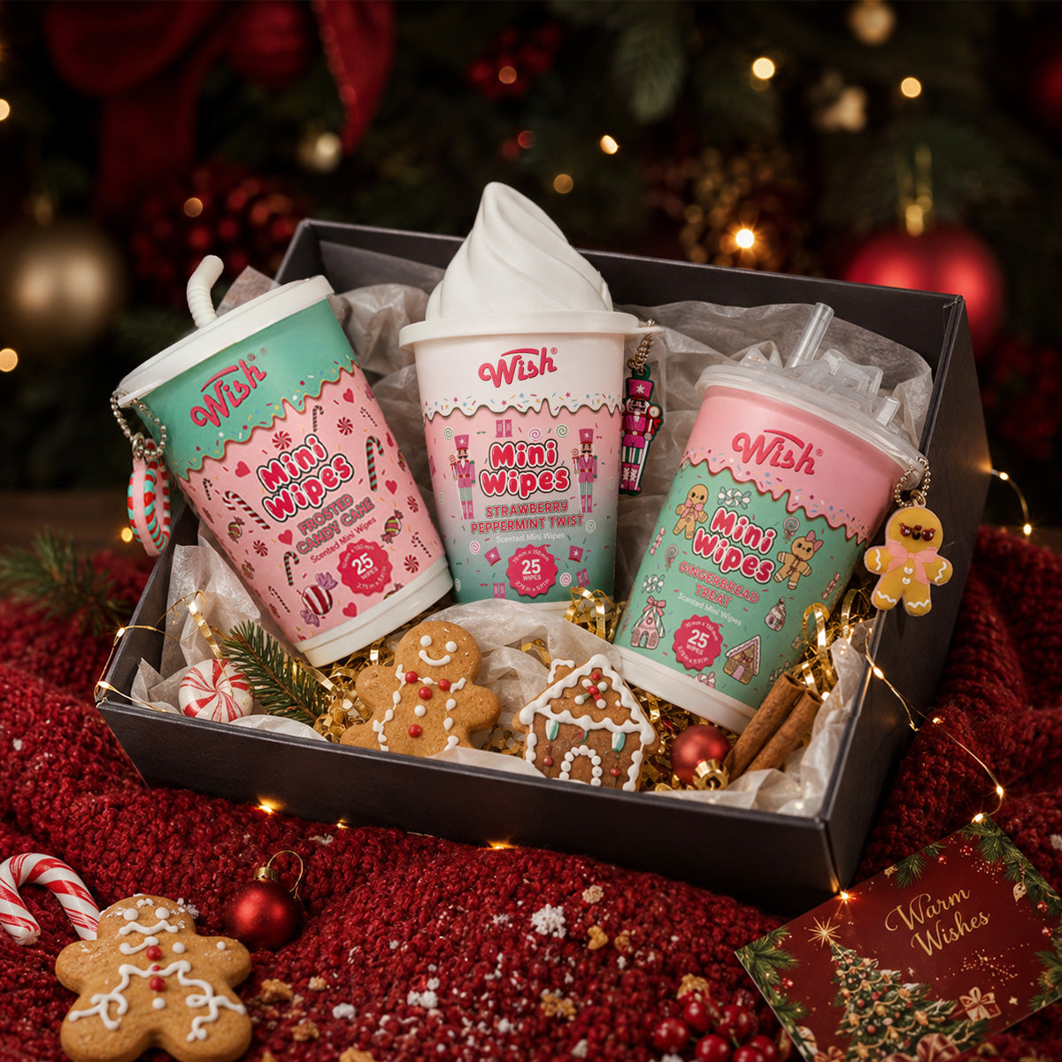 WISH Christmas Mini Wipes 3-Pack Gift Set