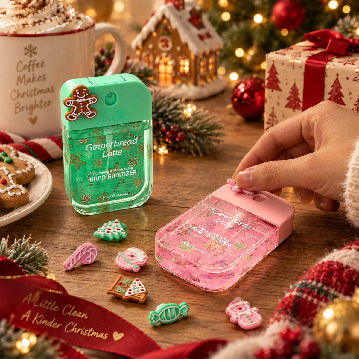 WISH Christmas Hand Sanitizer Spray Gift Set  45mL / 1.5 FL OZ Each