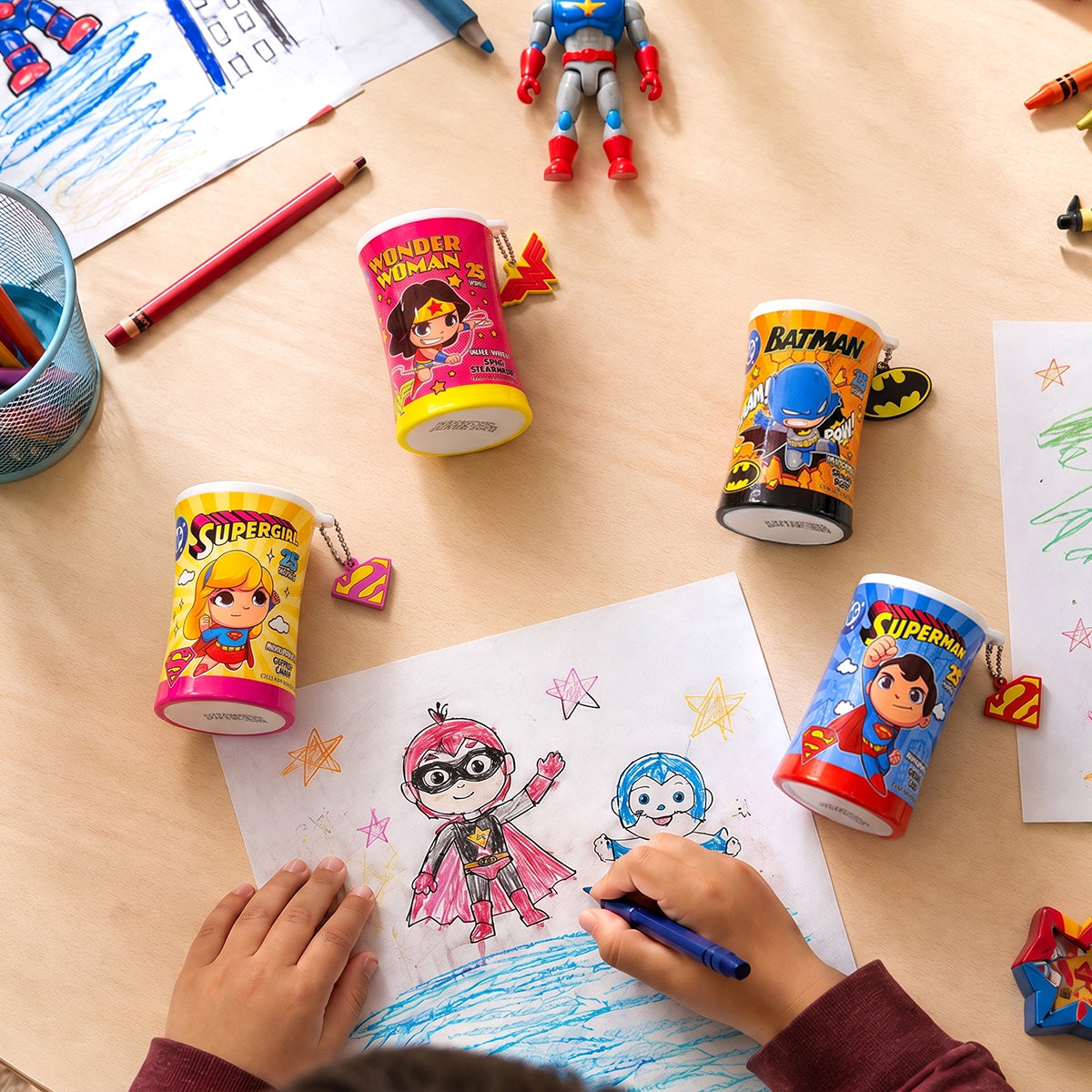 Superhero Mini Travel Wipes with Keychain - Scented Kids Wet Wipes – 25 Ct Each, Pack of 4