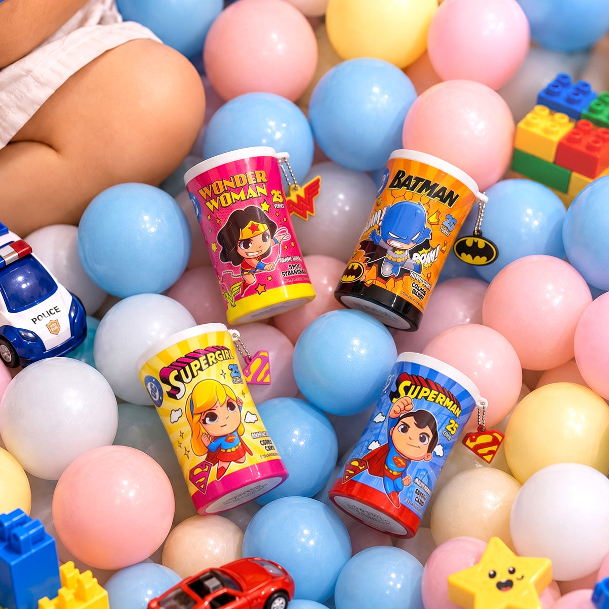Superhero Mini Travel Wipes with Keychain - Scented Kids Wet Wipes – 25 Ct Each, Pack of 4