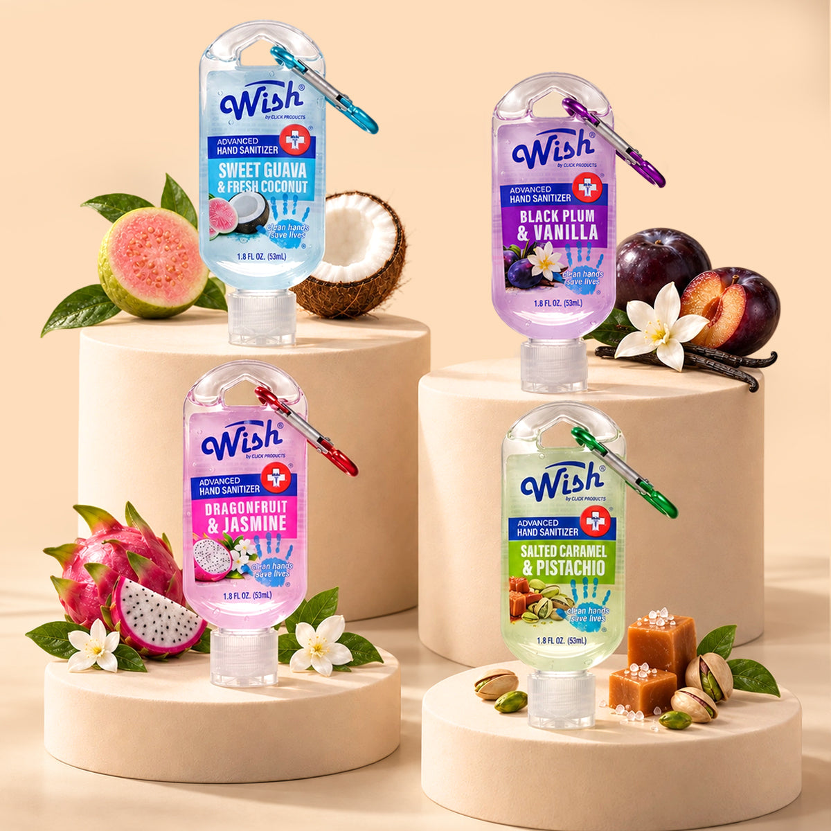 Tropical & Sweet Sanitizing Gel Series - 1.8 oz Variety Pack